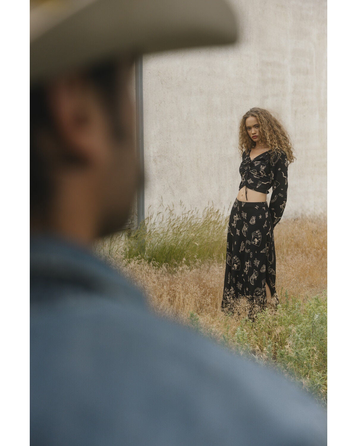 Idyllwind Women's Lutie Conversational Print Midi Skirt, Black, hi-res