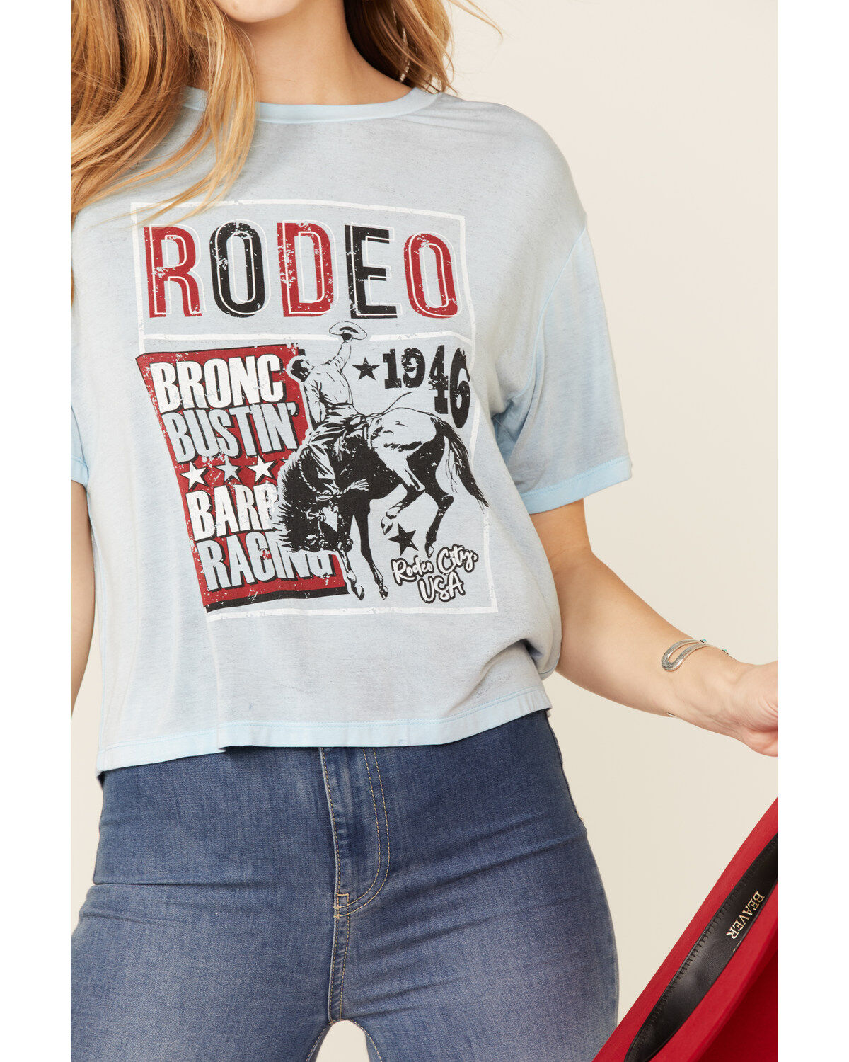 Image #3 - Rock & Roll Denim Women's Rodeo Bronco Bustin' Tee, , hi-res