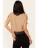 Image #4 - Vocal Women's Cropped Blazer Fringe Vest, Taupe, hi-res