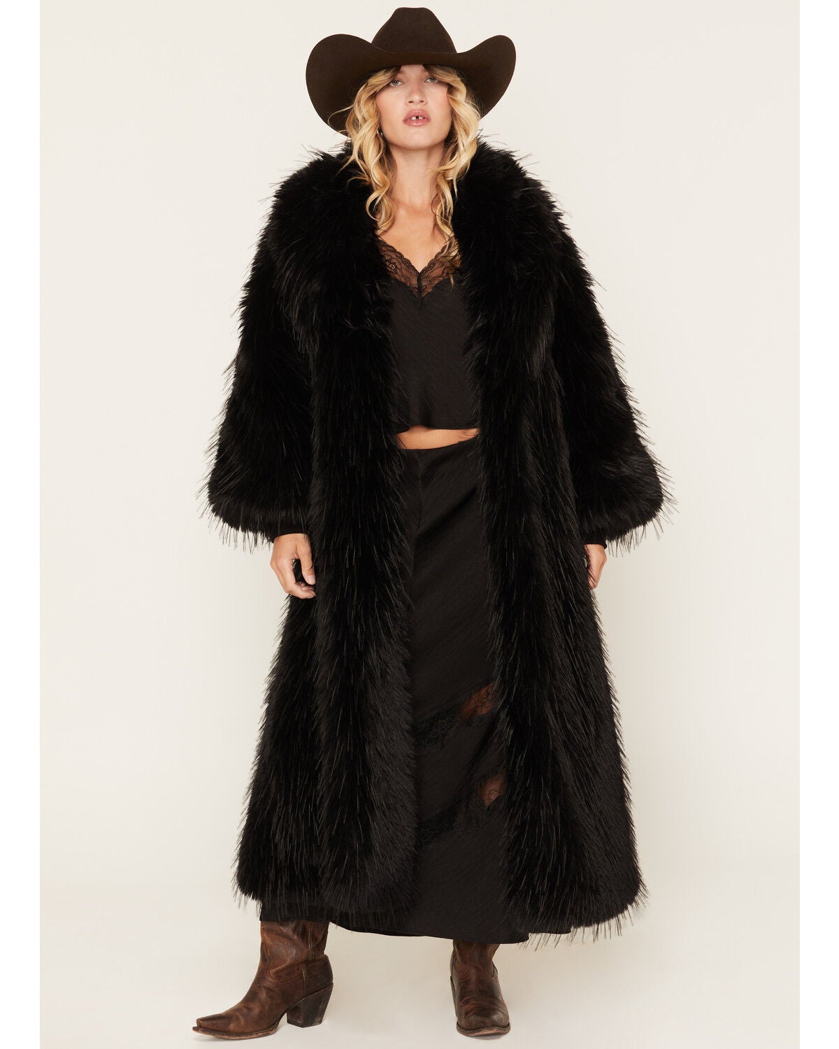 Azalea Wang Women's Vault Faux Fur Coat, Black, hi-res