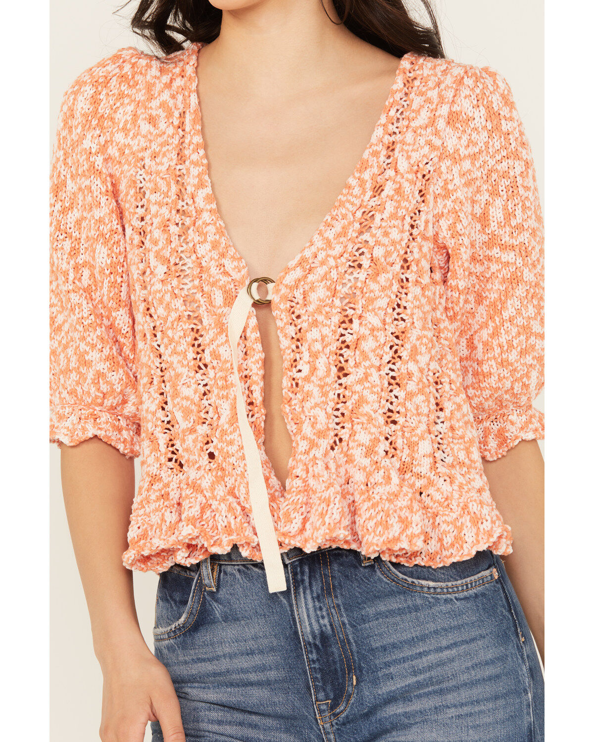 Image #3 - Free People Women's Yesterday Cardigan, Peach, hi-res