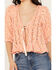 Image #3 - Free People Women's Yesterday Cardigan, Peach, hi-res