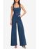 Image #2 - Flying Tomato Women's Dark Wash Sleeveless Front Seam Denim Jumpsuit, Dark Wash, hi-res