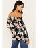 Image #4 - Wild Moss Women's Long Sleeve Off The Shoulder Floral Top, Black, hi-res