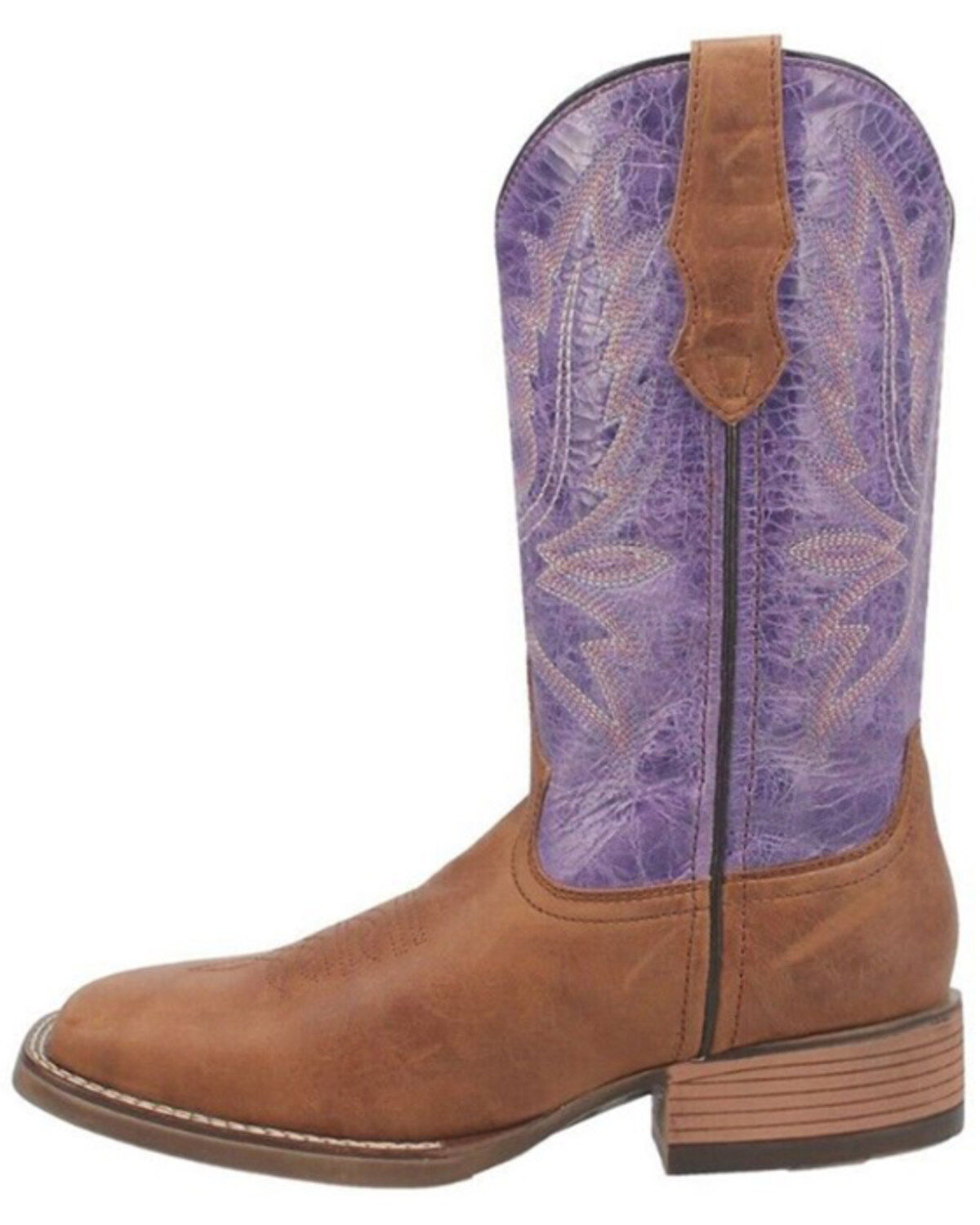 Image #3 - Laredo Women's 11" Western Boots - Broad Square Toe, Purple, hi-res