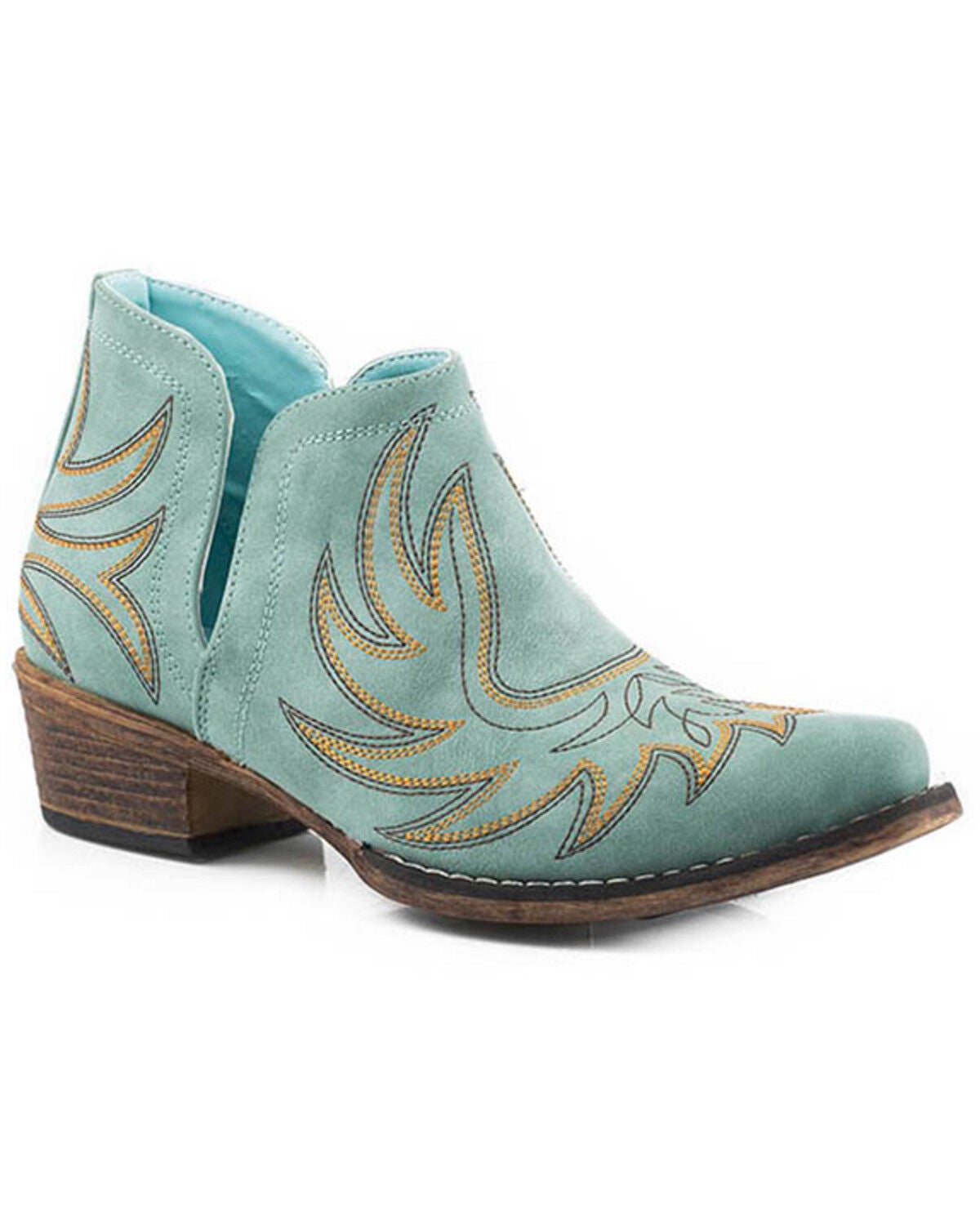 Roper Women's Ava Western Booties - Snip Toe, Blue, hi-res