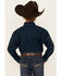 Panhandle Boys' Solid Long Sleeve Button Down Western Shirt, Navy, hi-res