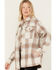 Image #3 - Cleo + Wolf Women's Flannel Shacket, Cream, hi-res