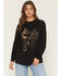 Image #1 - Ariat Women's Saddle Long Sleeve Oversized Graphic Tee, Black, hi-res