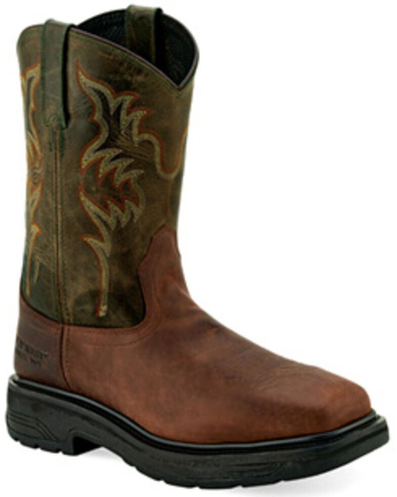 Old West Men's 11" Orange Western Work Boots - Steel Toe ...