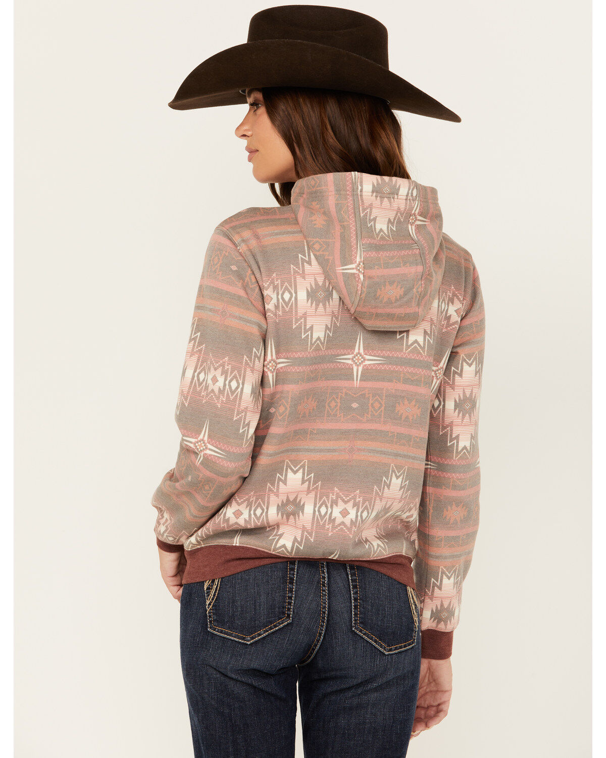 Image #4 - Shyanne Women's Southwestern Printed Hoodie, Mahogany, hi-res