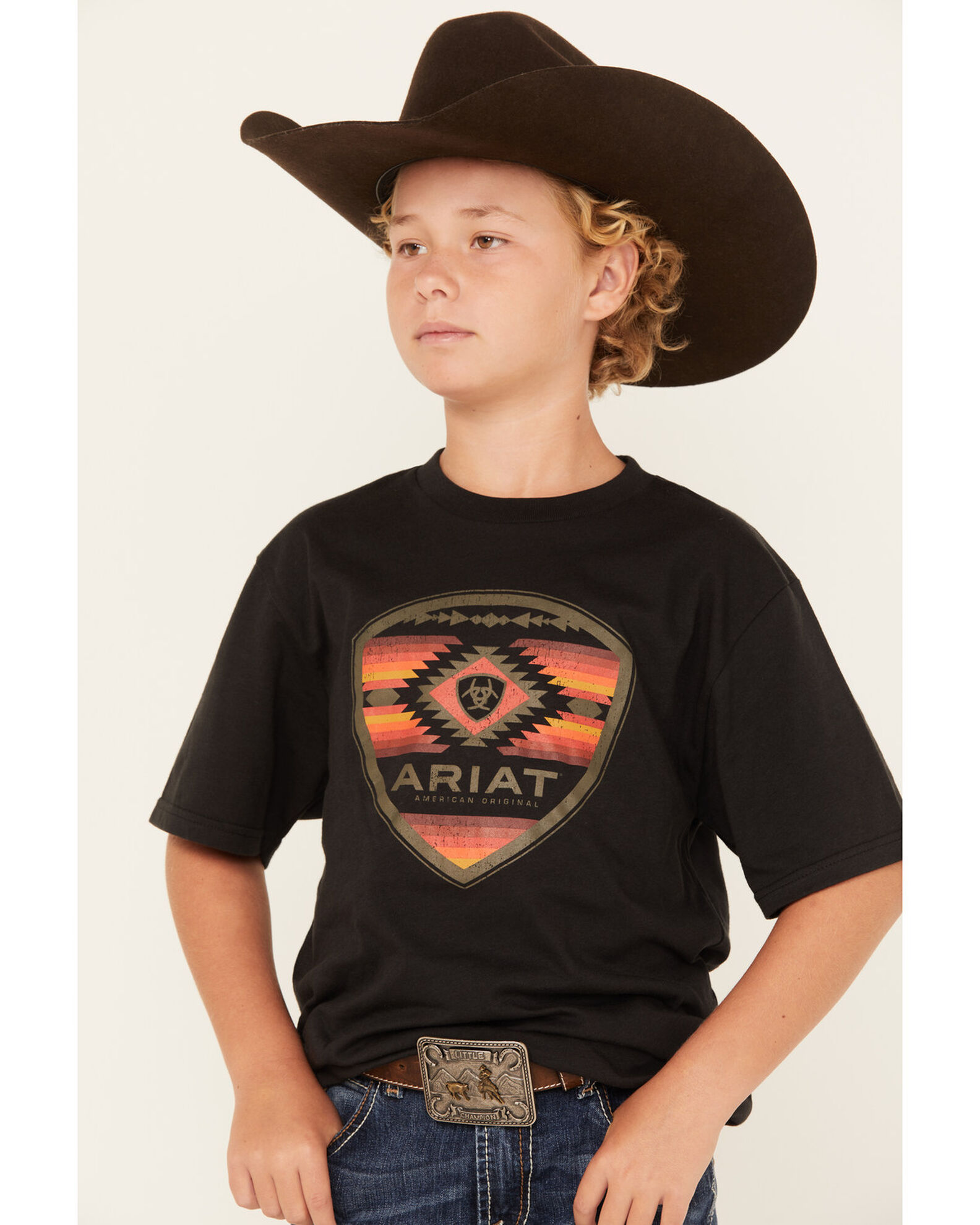 Ariat Boys Boot Barn Exclusive Geo Logo Short Sleeve Graphic T Shirt