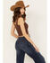 Shyanne Women's Tie Front Sweater Tank, Medium Brown, hi-res