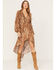 Image #1 - Shyanne Women's Snake Print Ruffle High-Low Dress, Taupe, hi-res