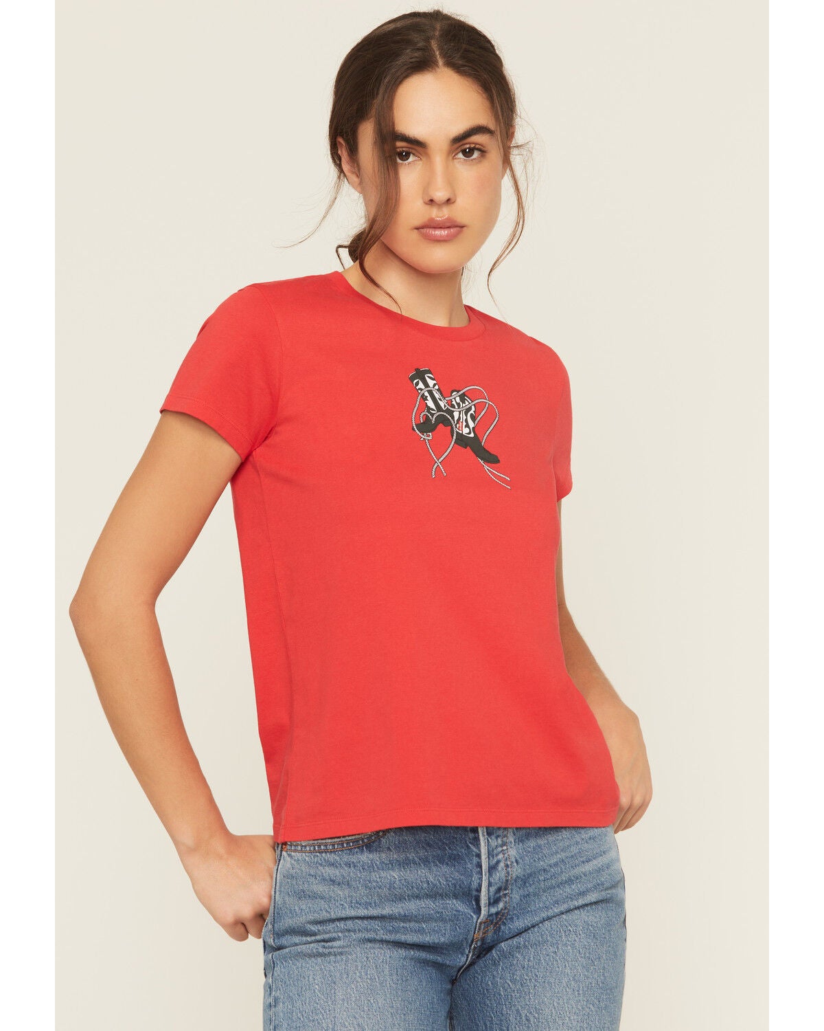 Levi's Women's Cowboy Short Sleeve Graphic Tee, Red, hi-res