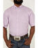 Resistol Men's Beneferd Solid Short Sleeve Button Down Western Shirt , Purple, hi-res