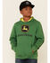 John Deere Boys' (8-16) Green Trademark Logo Sleeve Graphic Hooded Sweatshirt , Green, hi-res