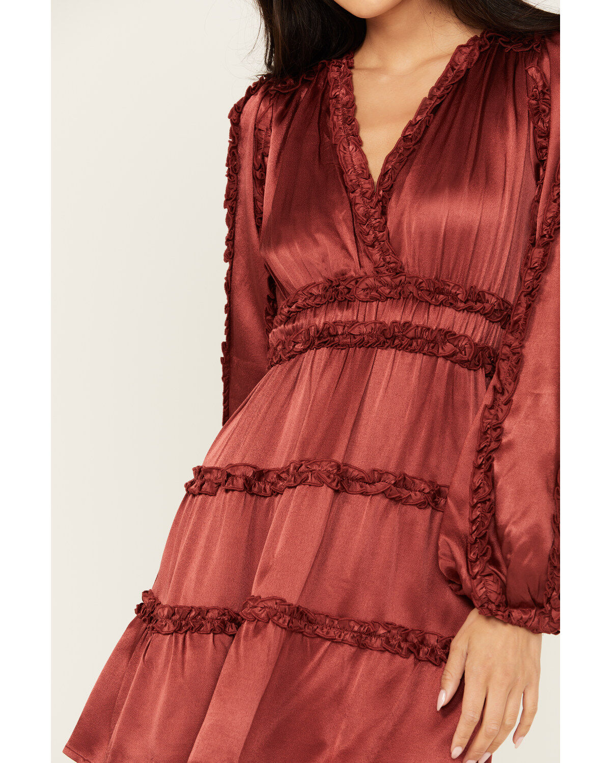 Image #3 - Shyanne Women's Ruffle Satin Dress, , hi-res