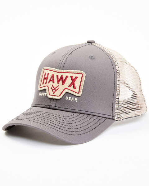 Hawx Men's Red & Tan Logo Patch Mesh-Back Ball Cap , Grey, hi-res