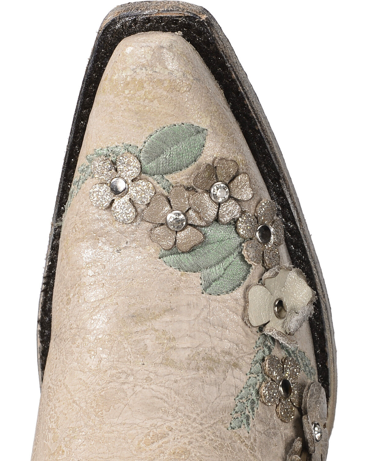 Image #7 - Corral Women's Floral Overlay Embroidered Stud and Crystals Western Boots - Snip Toe, , hi-res
