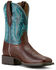 Image #1 - Ariat Women's Round Up Filly Performance Western Boots - Broad Square Toe, Blue, hi-res
