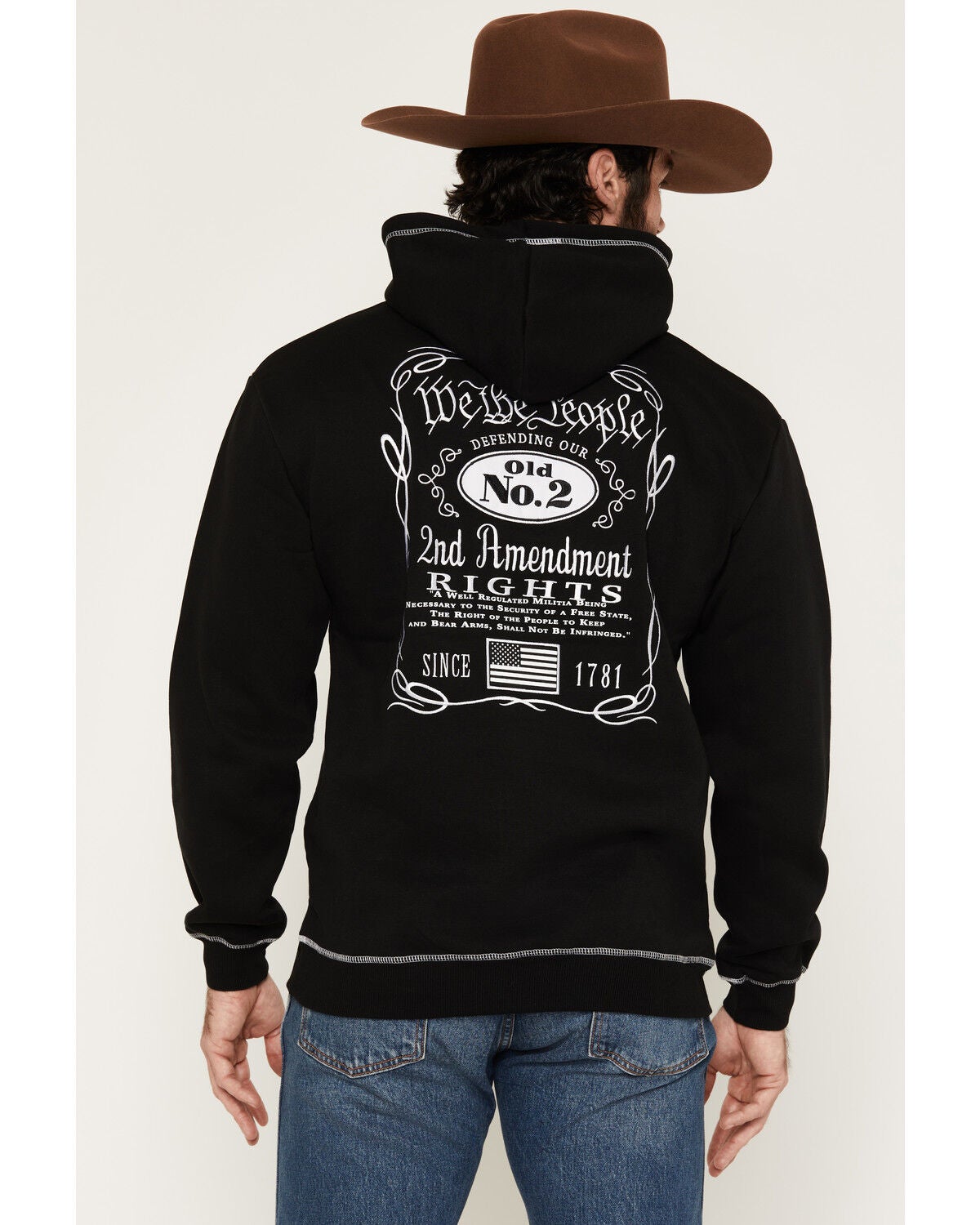 Image #1 - Buckwear Men's 2nd Amendment Hooded Sweatshirt, Black, hi-res