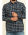 Image #4 - Moonshine Spirit Men's Train Track Check Plaid Print Long Sleeve Western Shirt, Black, hi-res