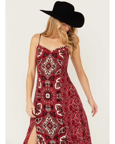 Image #3 - Idyllwind Women's Carver Printed Maxi Dress, Dark Red, hi-res