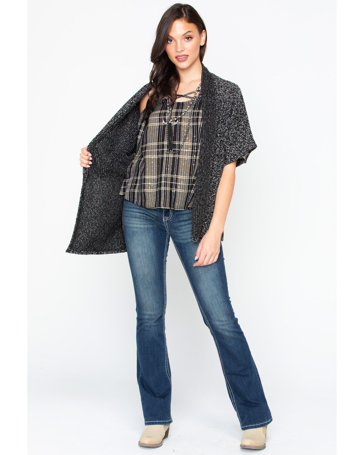 Image #6 - BB Dakota Women's Knit Cardigan, Black, hi-res