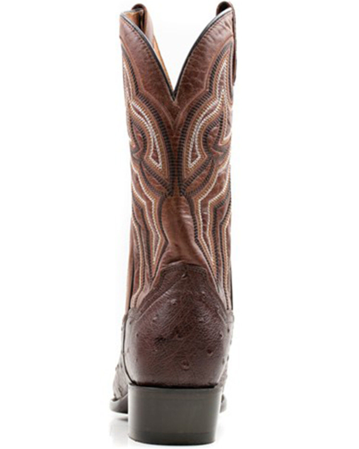 Image #4 - Dan Post Men's 12" Hand Ostrich Quill Exotic Western Boots - Round Toe, Brown, hi-res