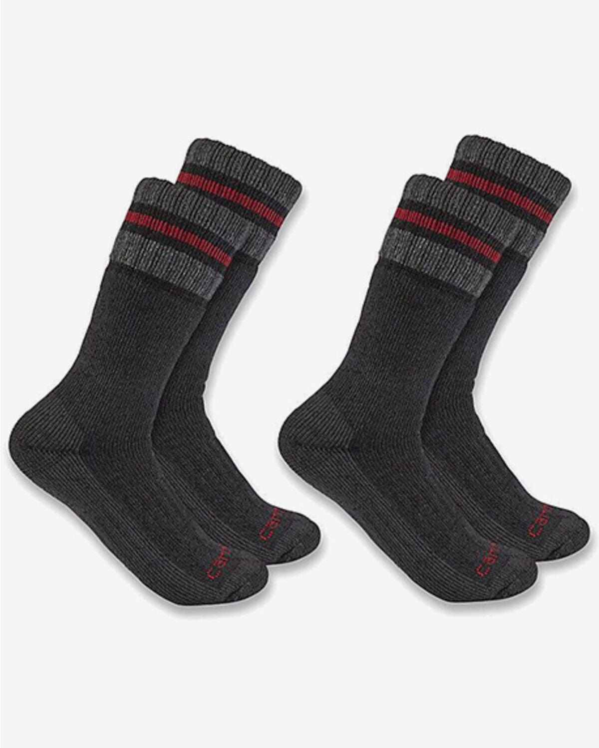 Carhartt Women's Heavyweight Synthetic-Wool Blend Boot Socks - 2 Pack, Black, hi-res