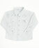 Image #1 - Cowboy Hardware Toddler Boys' Geo Print Long Sleeve Pearl Snap Stretch Western Shirt, White, hi-res