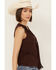 Image #2 - Shyanne Women's Beaded Crochet V Neck Tank, Dark Brown, hi-res