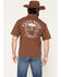 Image #1 - Guinness Men's Boot Barn Exclusive Embroidered Short Sleeve Button-Down Shirt, Brown, hi-res
