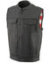 Image #1 - Milwaukee Leather Men's Old Glory Laced Arm Hole Concealed Carry Leather Vest - 7X, Black, hi-res