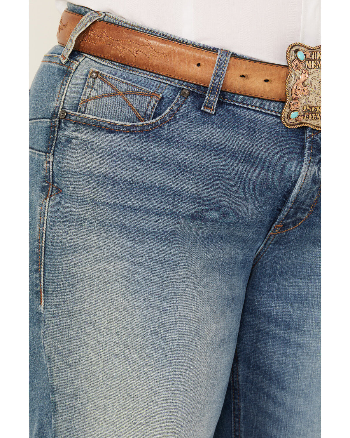 Image #2 - Ariat Women's Allison Medium Wash Mid Rise Bootcut Stretch Denim Jeans - Plus, Medium Wash, hi-res
