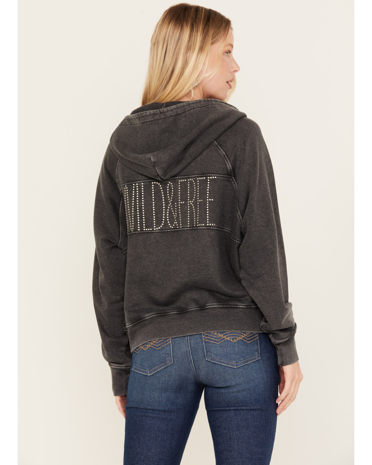 Image #4 - Idyllwind Women's Blanche Studded Tie Front Hoodie, Black, hi-res