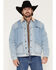 Image #1 - Wrangler Men's Light Wash Sherpa Lined Button-Down Denim Jacket, Light Wash, hi-res
