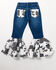 Image #3 - Cowgirl Hardware Toddler Girls' Cow Print Double Ruffle Stretch Jeans , Light Blue, hi-res