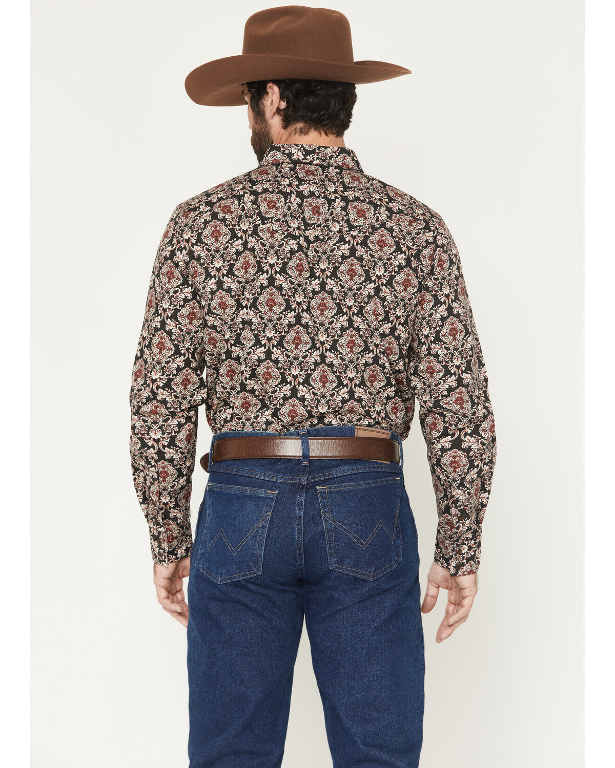 Image #4 - Gibson Trading Co Men's Bloomin Paisley Print Long Sleeve Snap Western Shirt, Black, hi-res
