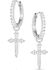 Image #1 - Montana Silversmiths Women's Crystal Devotion Cross Earrings, Silver, hi-res