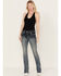 Grace in LA Women's Dark Wash Mid Rise Bootcut Jeans, Dark Wash, hi-res
