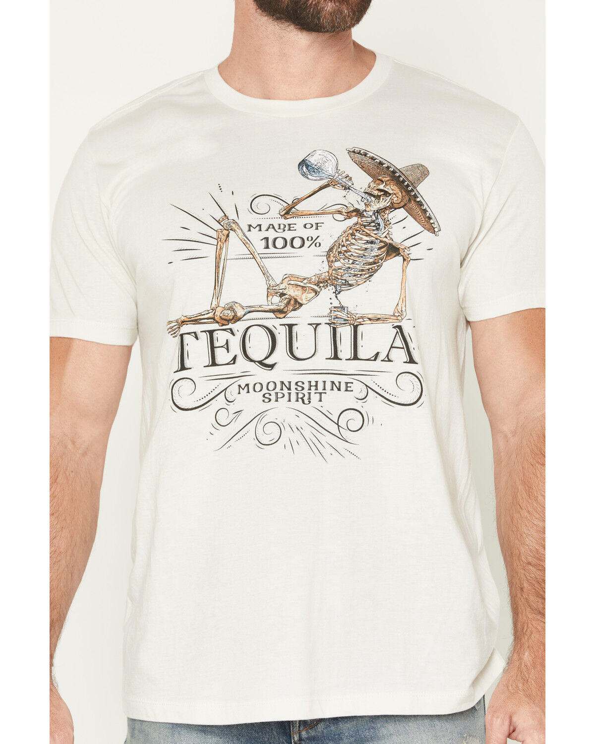 Image #3 - Moonshine Spirit Men's 100% Tequila Short Sleeve Graphic T-Shirt, Cream, hi-res