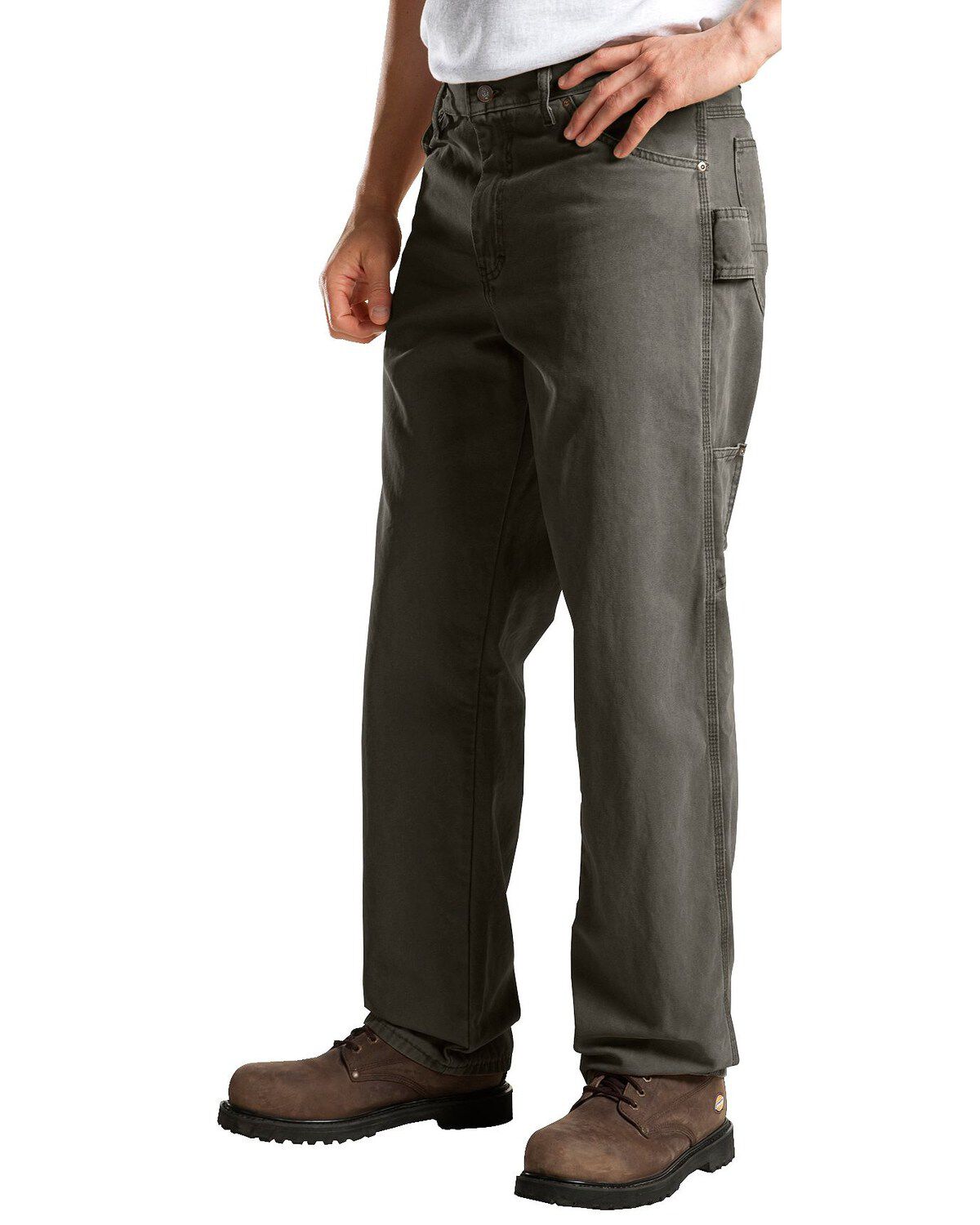 Image #1 - Dickies Men's Relaxed Fit Sanded Duck Carpenter Jeans, Moss, hi-res