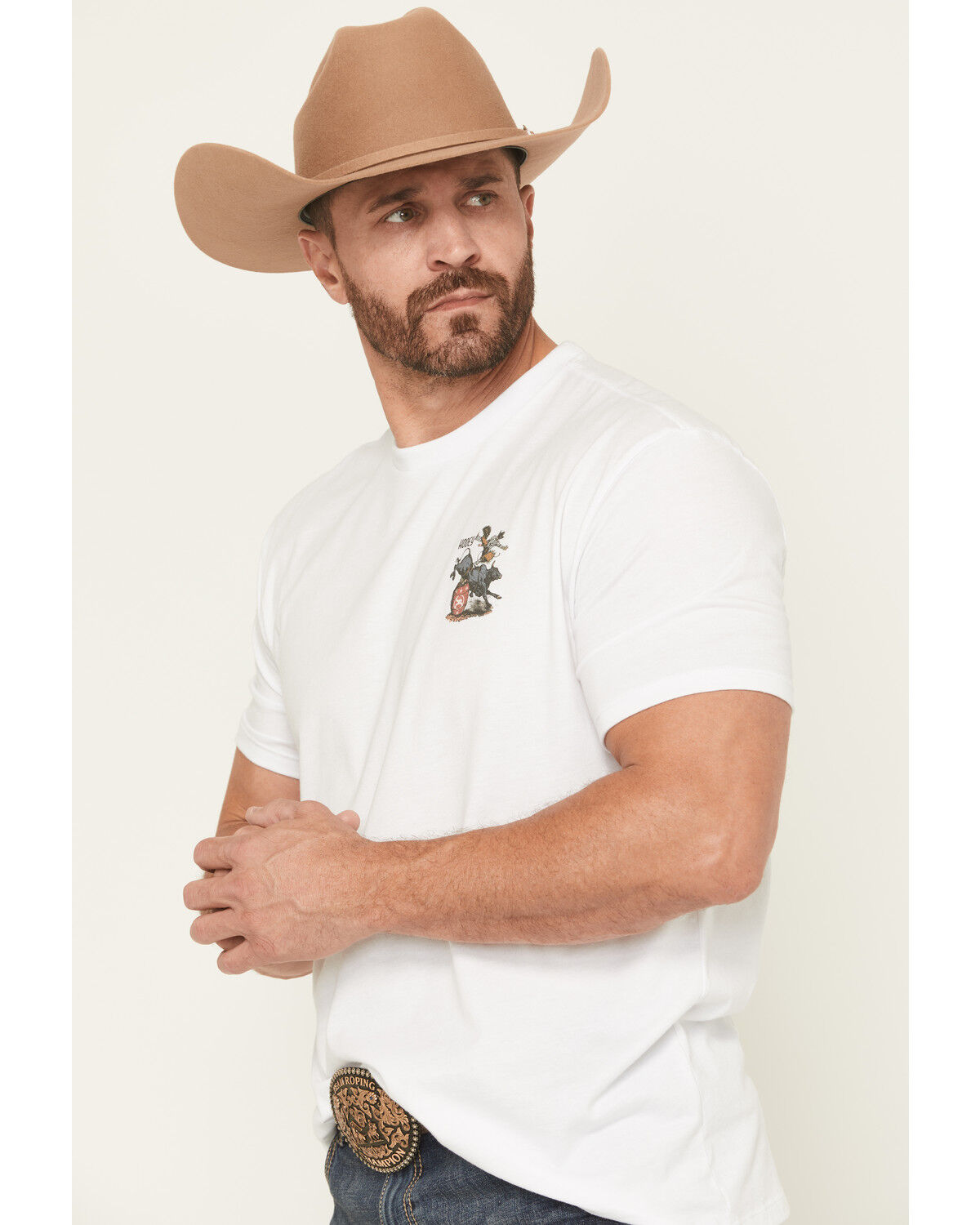 Image #3 - Hooey Men's Prison Rodeo Short Sleeve Graphic T-Shirt, White, hi-res