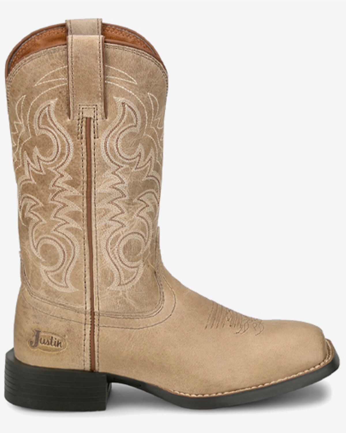 Image #2 - Justin Women's Stampede Della Performance Western Boots - Broad Square Toe, Tan, hi-res