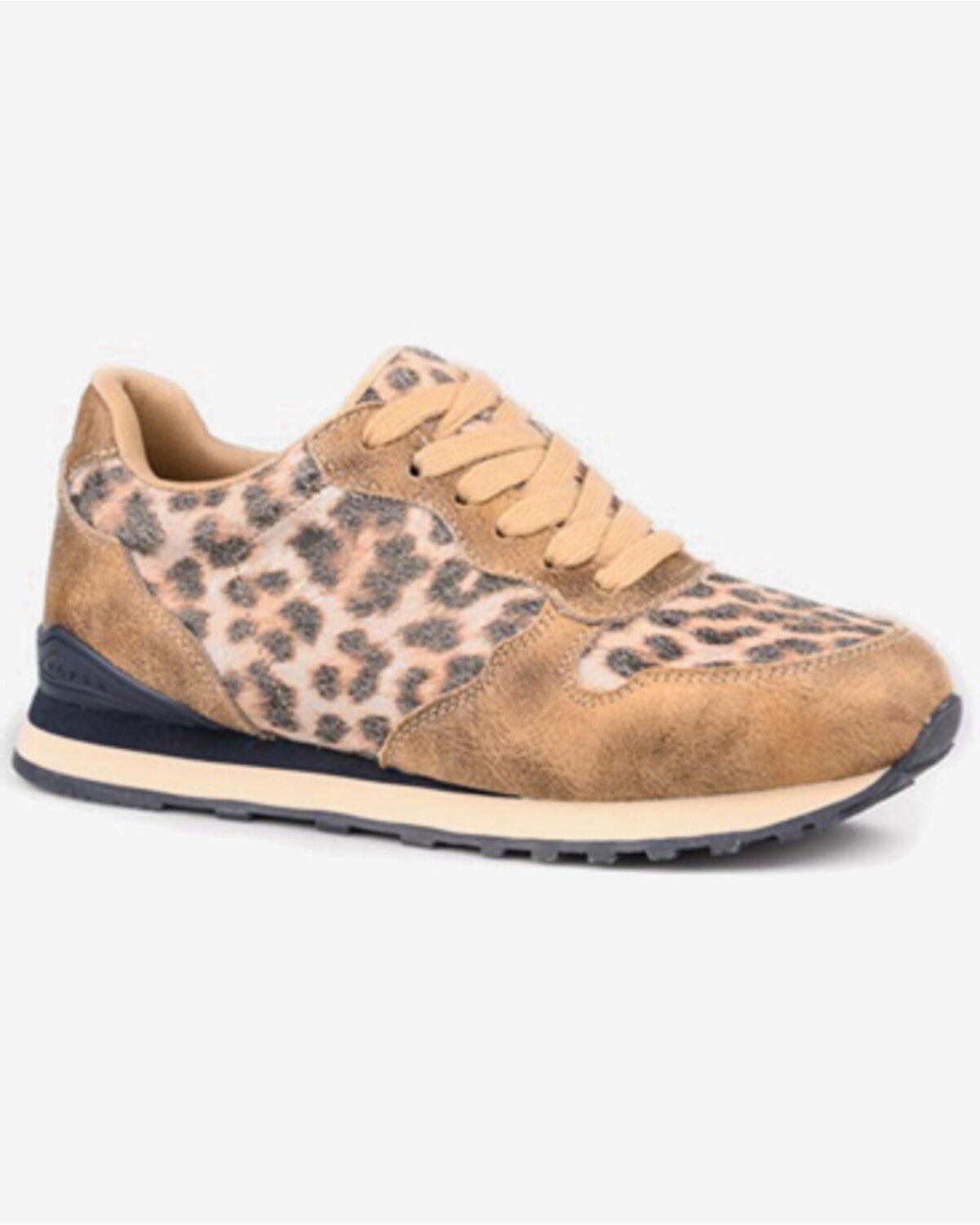 Image #1 - Roper Women's Giddy Up Leopard Print Casual Shoes - Moc Toe, Tan, hi-res