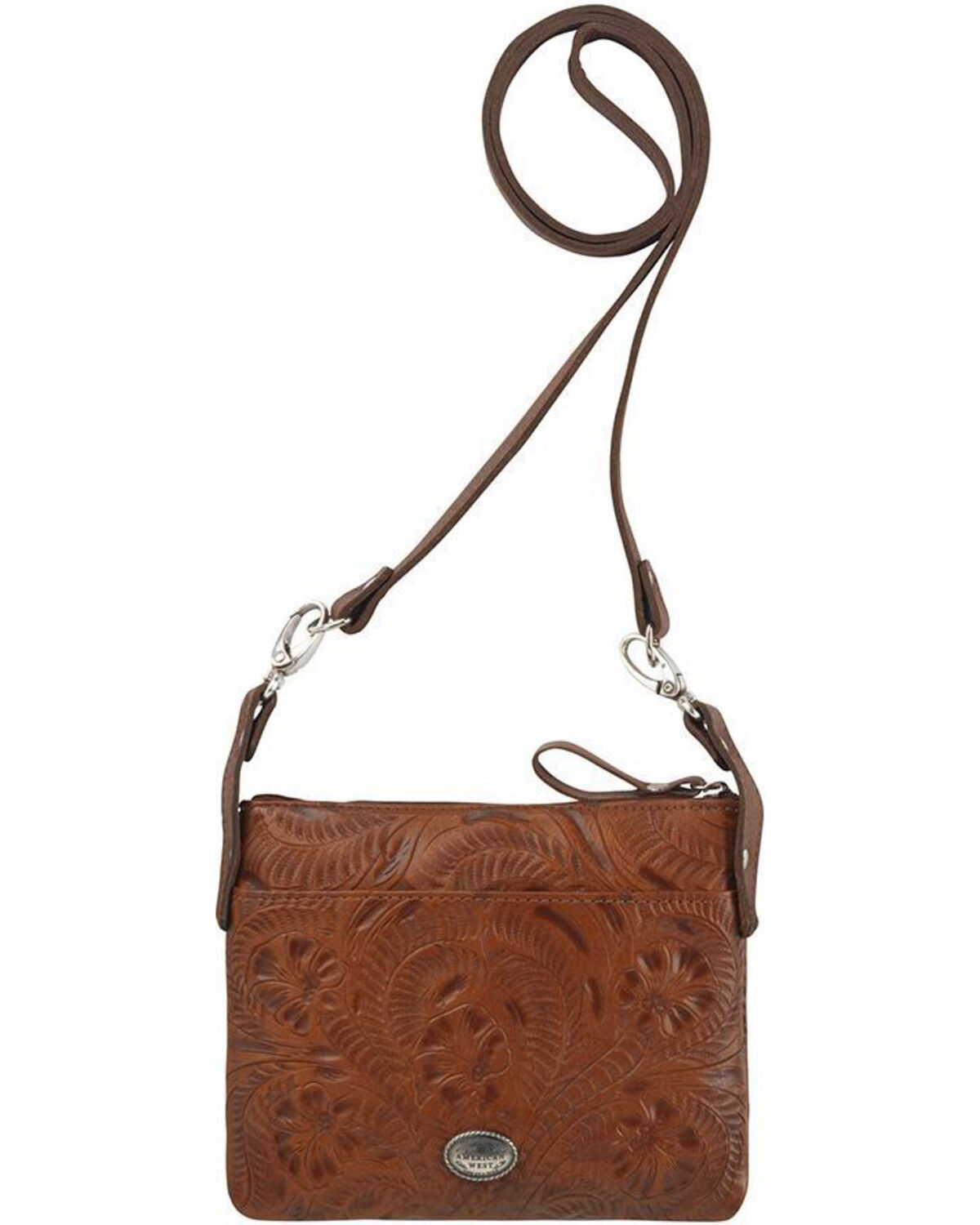 Image #3 - American West Women's Trail Rider Crossbody Bag, Brown, hi-res