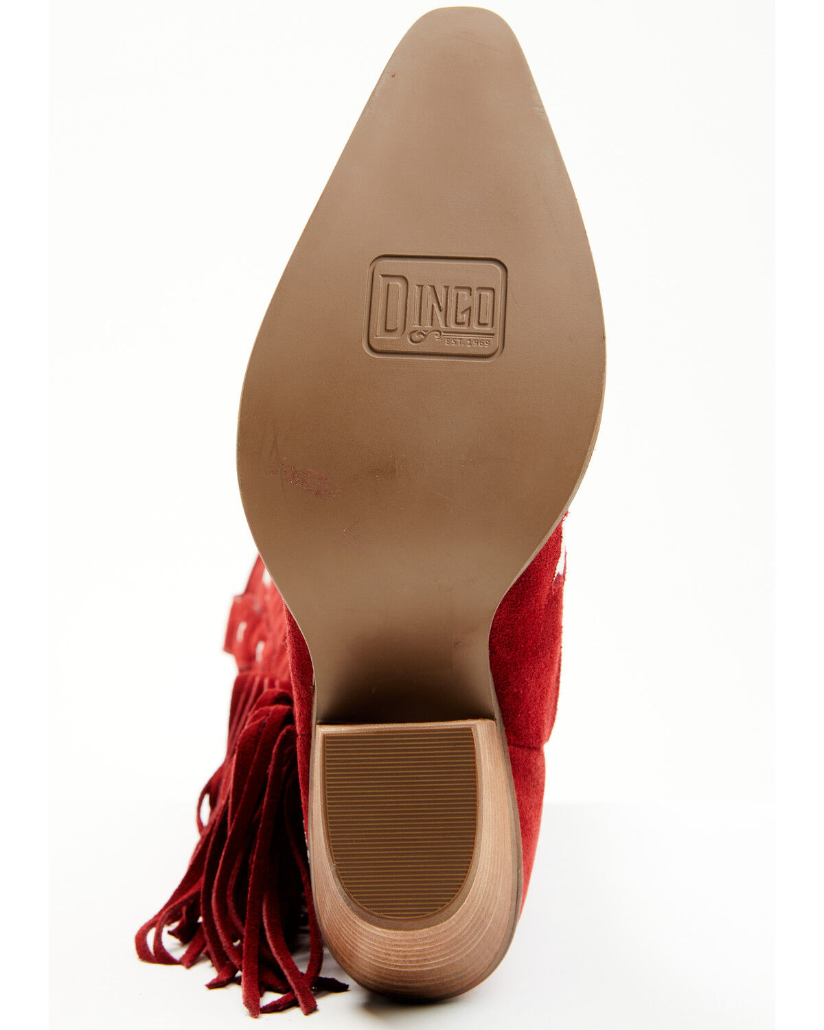 Image #7 - Dingo Women's Super Star Tall Suede Western Boots - Snip Toe, Red, hi-res
