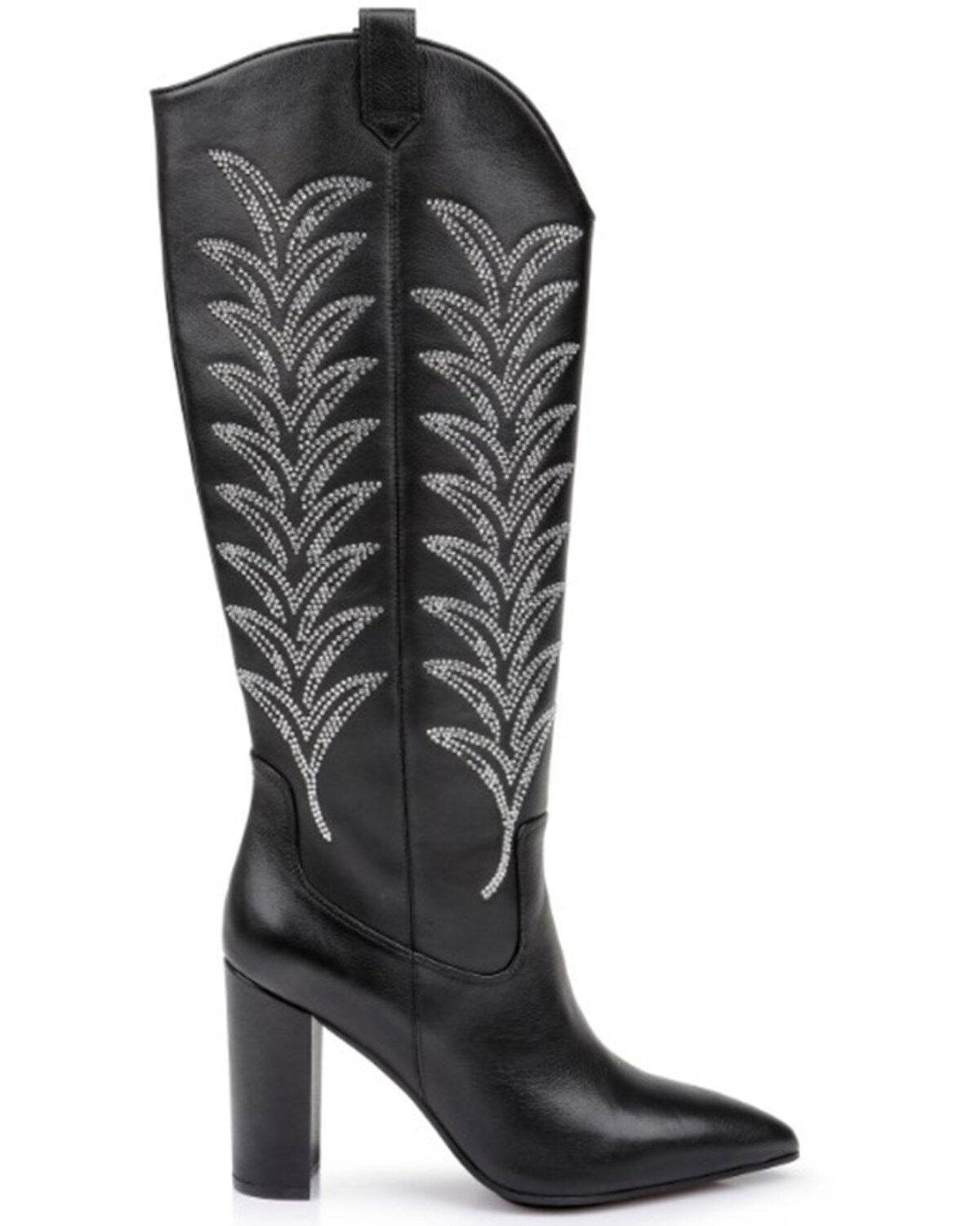 Image #2 - Daniel X Diamond Women's The Tall T Leather Western Boots - Snip Toe, Black, hi-res